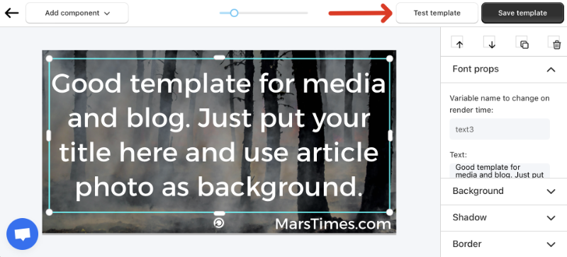 create dynamic opengraph image page - template editor