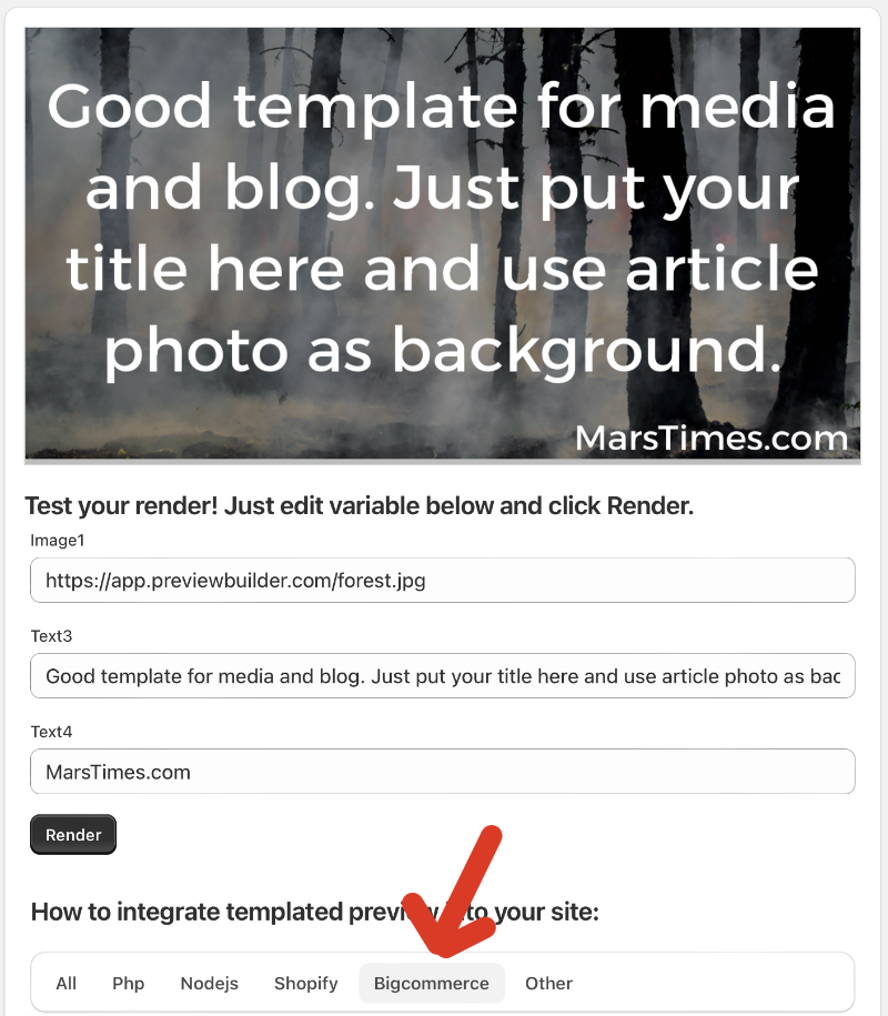 create dynamic opengraph image page - template editor
