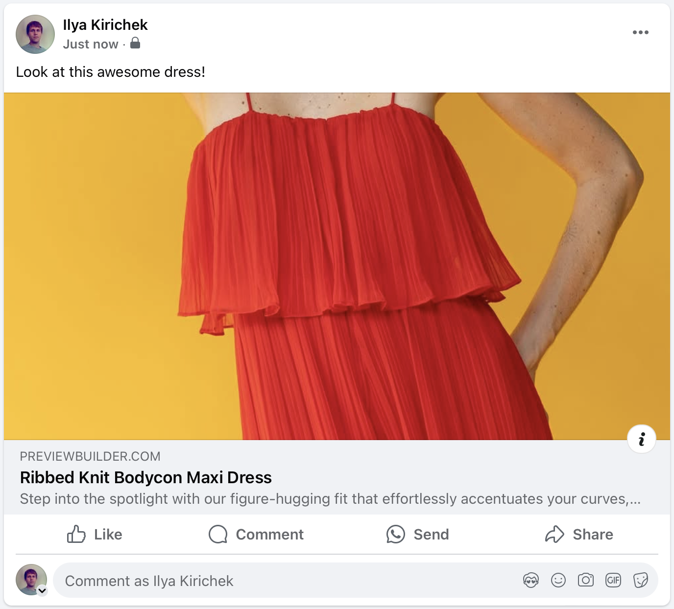 Store product link preview with default opengraph og:image tags